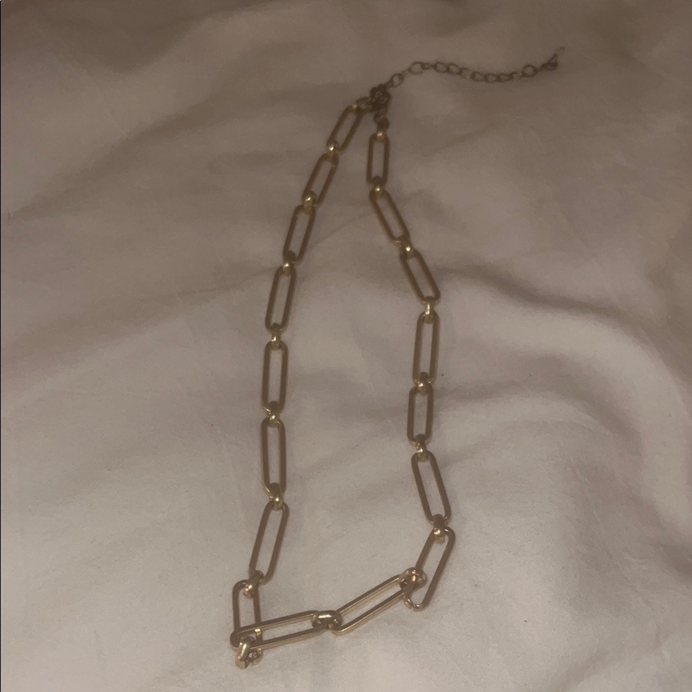 Francesca's Collections Gold Paperclip Necklace